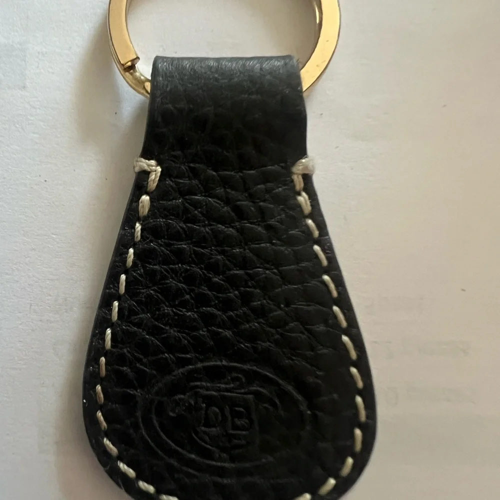 Black DOONEY & BOURKE Leather Key Fob with Embossed DB Logo